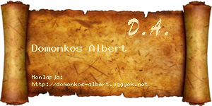 Domonkos Albert névjegykártya
