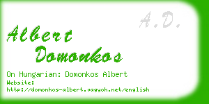 albert domonkos business card